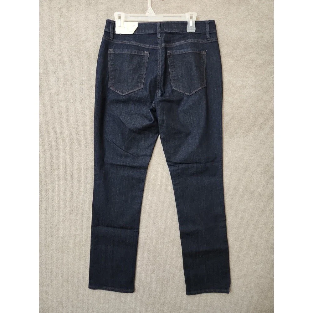 Ann Taylor LOFT Curvy Straight Jeans Womens 30 10 Blue Dark Wash Stretch NEW
